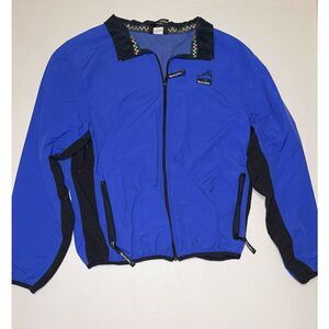 WYOMING WEAR Men's Medium Blue Zip Micro Rip Stop Nylon Rain Snow Jacket VTG USA
